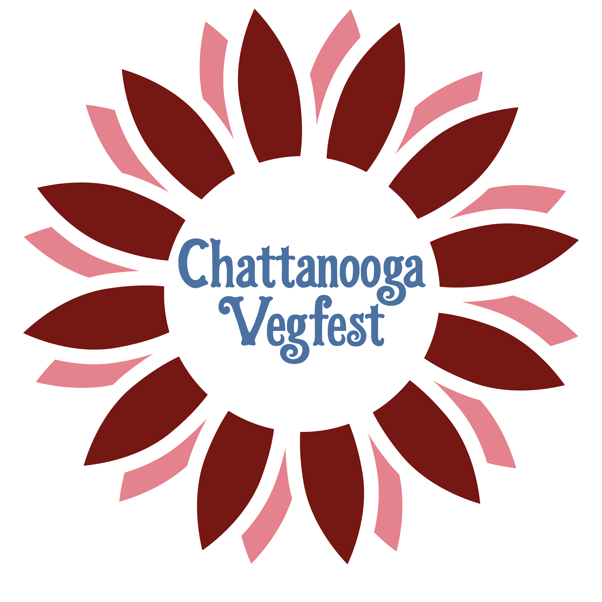 chattanooga vegfest sunflower logo pink white maroon blue