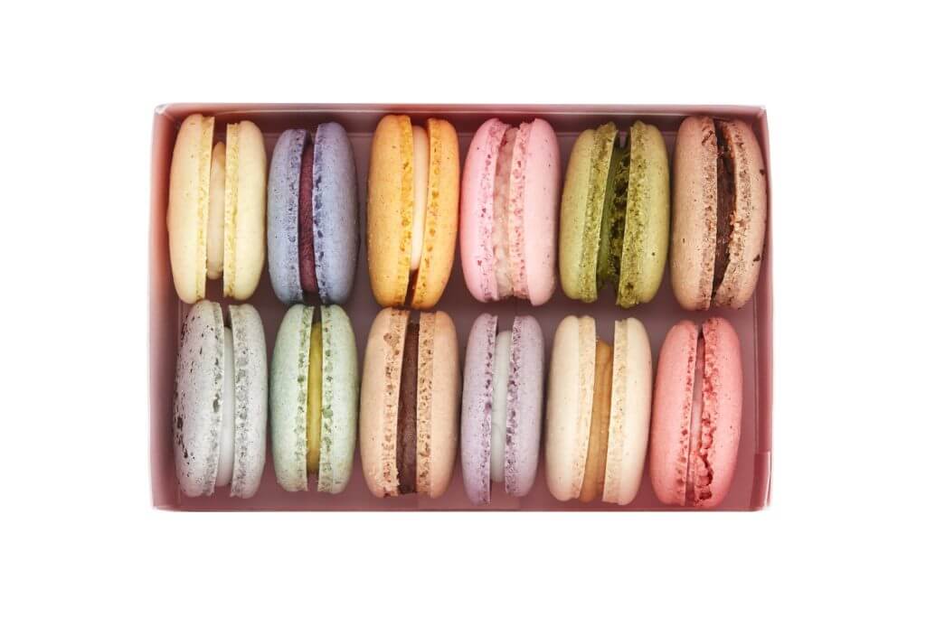 Assortment of twelve colorful Verón Macarons