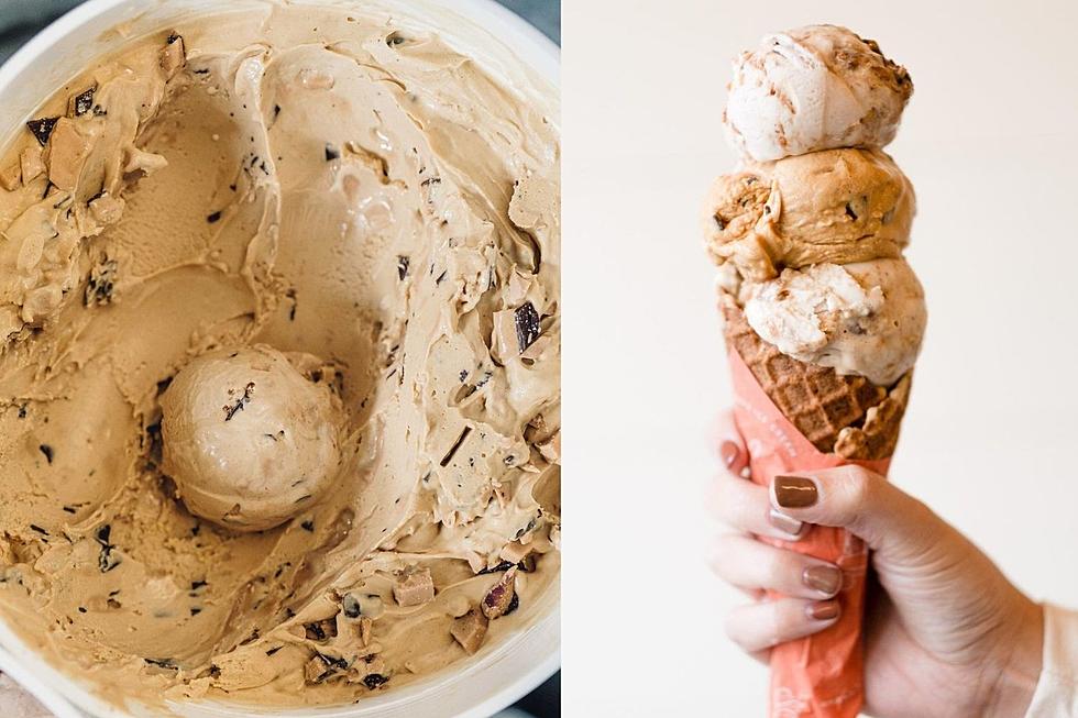 miyokos creamery vegan ice cream scoop in ice cream bucket and three scoops on waffle cone