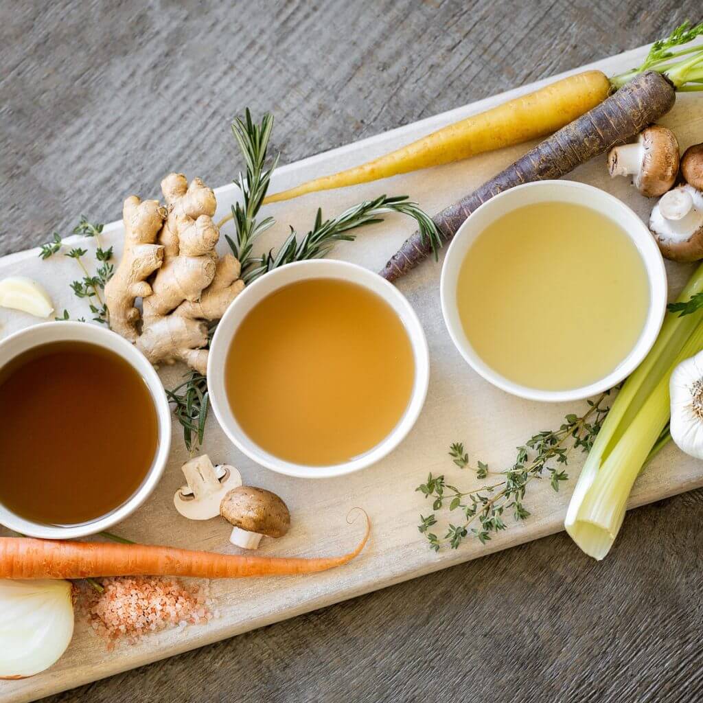 trio of vegetable broths