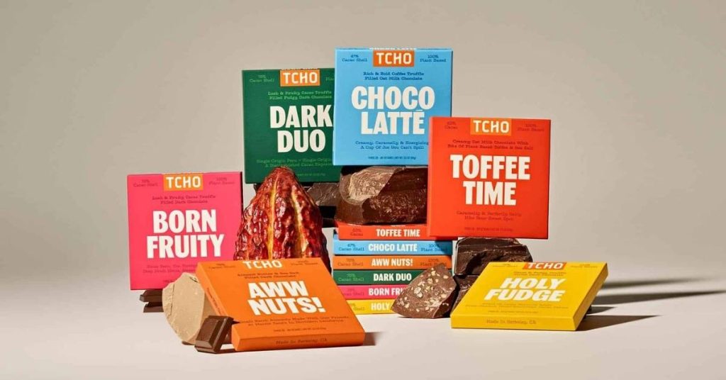 six tcho chocolate bars in variety of flavors