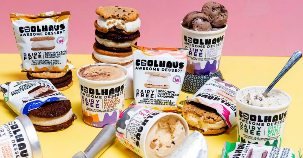 variety of coolhaus ice cream pints and sandwiches