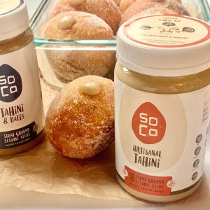 soco artisinal tahini and soco tahini and dates in baked goods