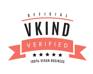 official vkind verified badge logo 100 percent vegan business