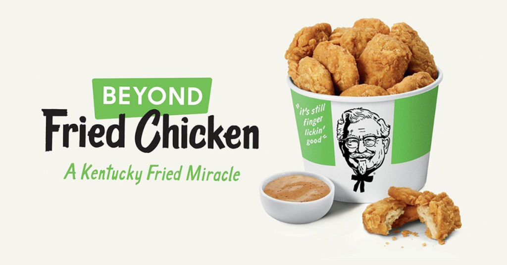 Green Bucket of KFC Beyond Friend Chicken in