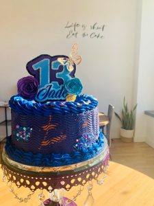 estella's vegan blue birthday cake