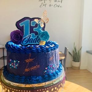 estella's vegan blue birthday cake