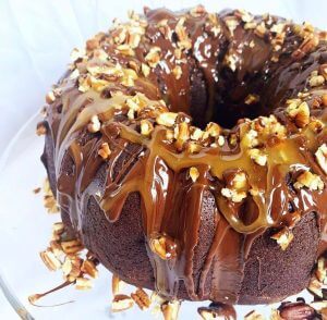 estella's chocolate turtle pound cake
