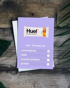 huel info card bars the chewy one convenience taste overall nutrition protein