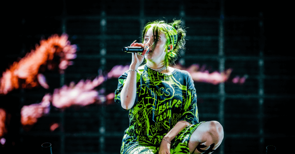 billie eilish singing on stage