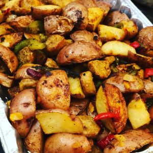 roasted potatoes and peppers