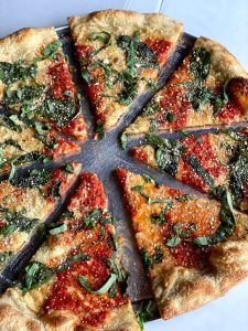 Pizza cut into slices