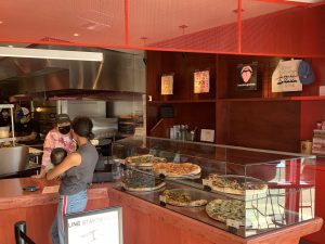 Hot tongue pizza interior with pizzas