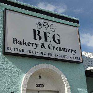 BEG Bakery & Creamy signage