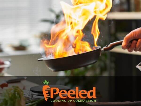 Bright Orange Flame on Skillet