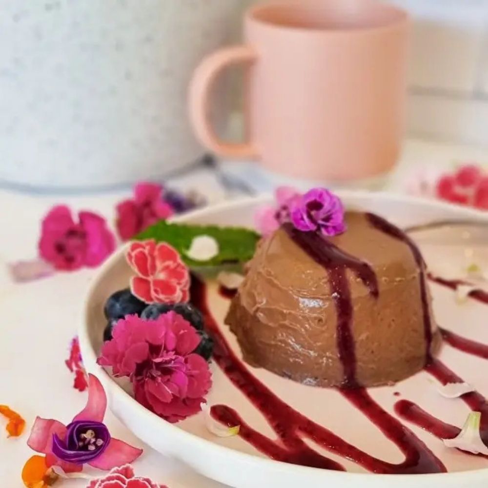 Chocolate Panna Cotta with Raspberry Coulis