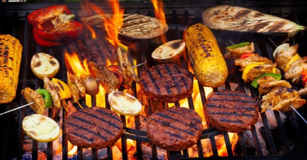 Heura Burgers on grill