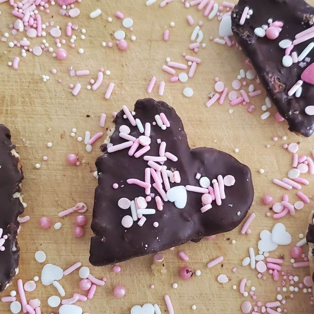 Peanut Butter Dipped Shortbread Cookies