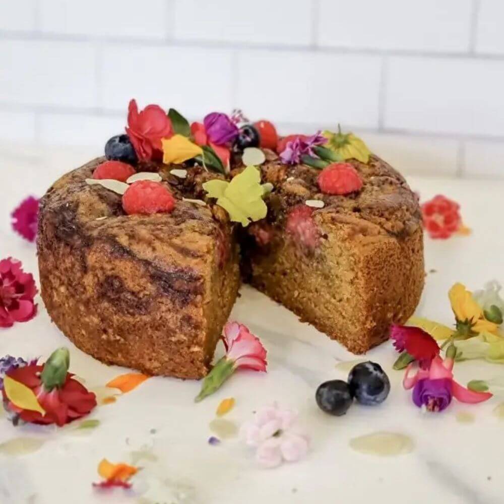 Raspberry Coulis Cake