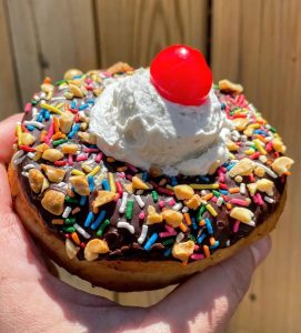 V Food Spot Banana Split Donut