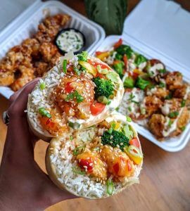 V Food Spot General Tso's Cauli Wing Wrap