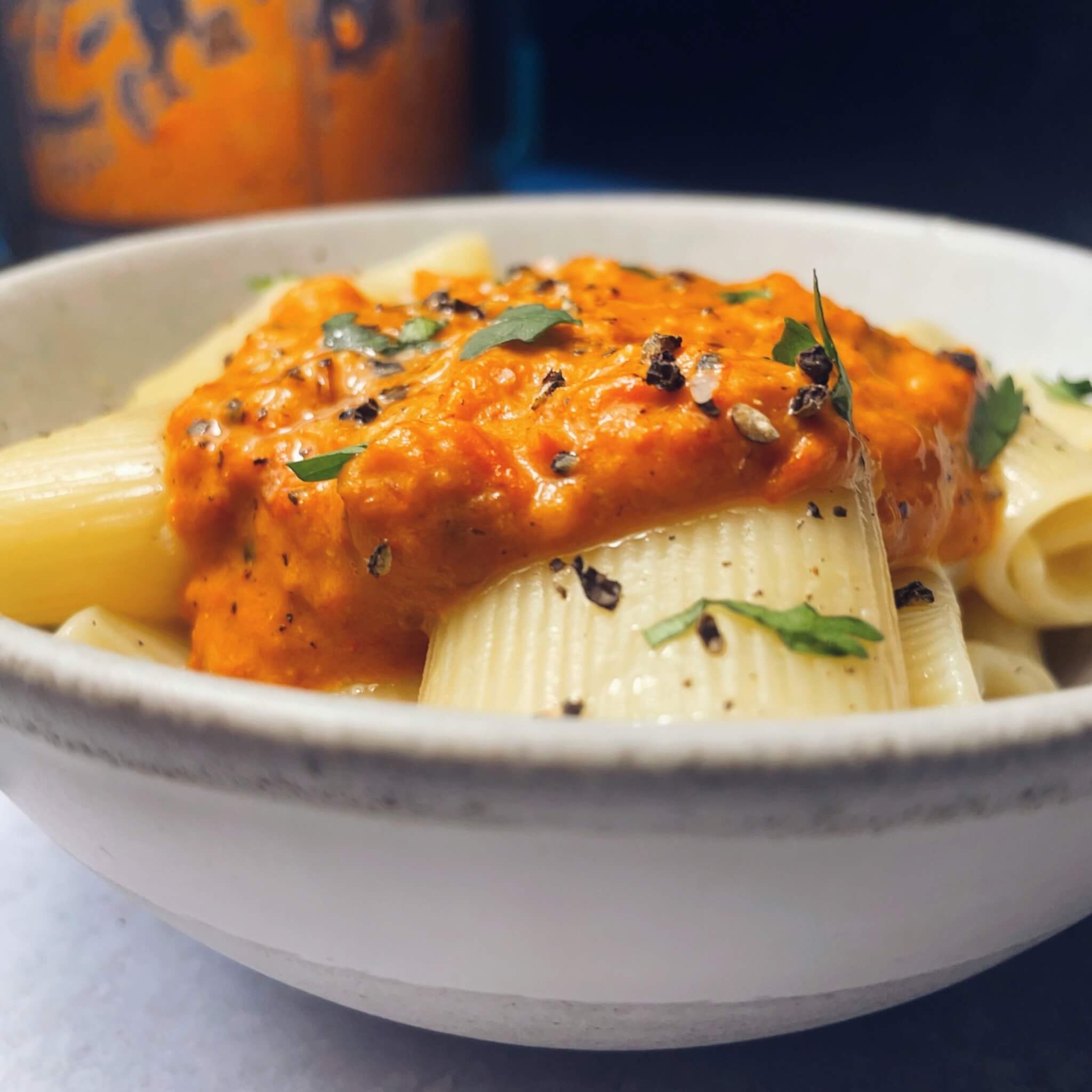 Vegan Roasted Red Pepper Pasta
