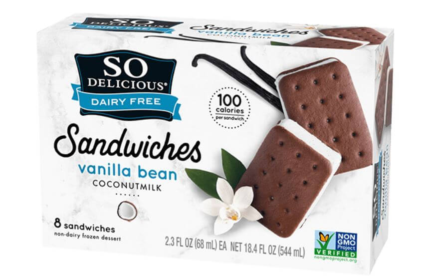 So Delicious Vanilla Bean Ice Cream Sandwiches