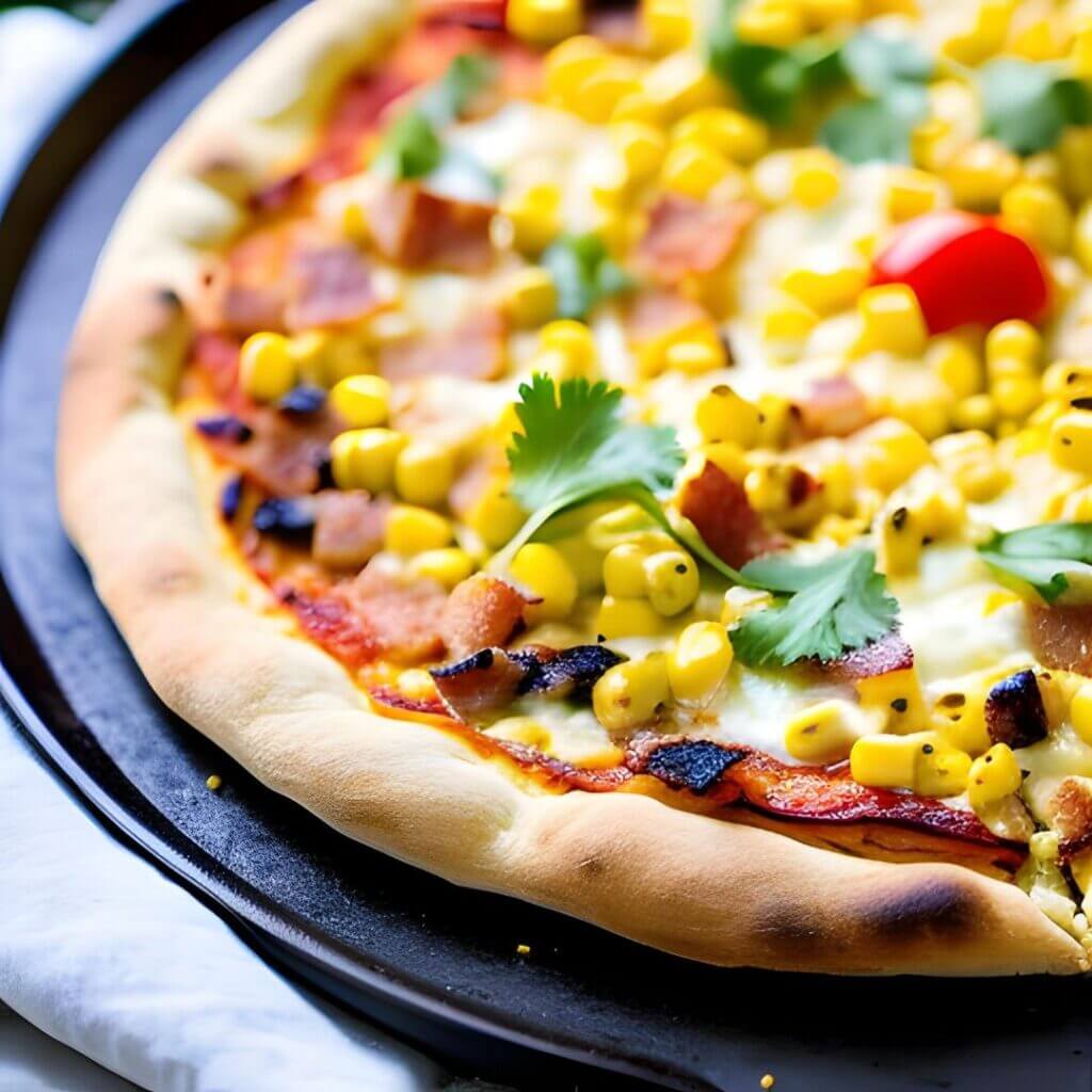 Mexican Street Corn & Thrilling Foods Bakon Pizza