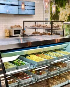 vegas vegan culinary school and eatery cafe counter with dishes on display