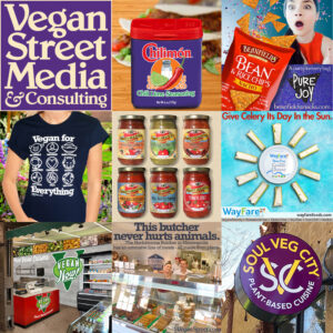 vegan street media and consulting photo collage of vegan food brands