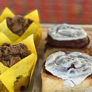 Cinnamon rolls and cupcakes