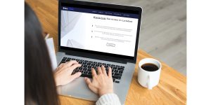 Woman browsing electrical services website