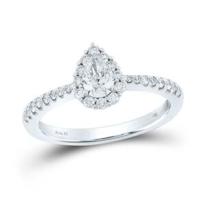 pear halo engagement ring